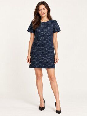Jeune Otte Phoebe Navy Jacquard Shift Dress NWT 1 XL